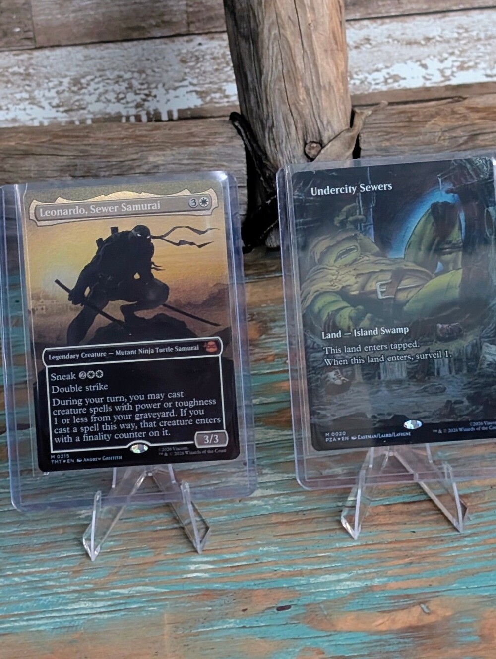 Magic The Gathering TMNT Leonardo Foil 2 Card Bundle